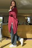 Made in Italy Big Softie Super Slant Knit Top Burgundy